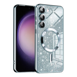 Husa premium Samsung Galaxy S23 Plus Techsuit Luxury Glitter MagSafe, bleu