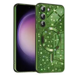 Husa premium Samsung Galaxy S23 Techsuit Luxury Glitter MagSafe, verde