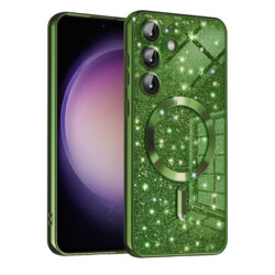 Husa premium Samsung Galaxy S23 FE Techsuit Luxury Glitter MagSafe, verde