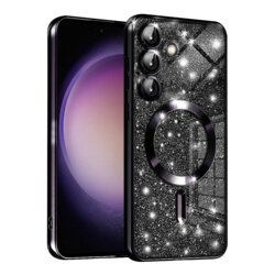 Husa premium Samsung Galaxy S23 FE Techsuit Luxury Glitter MagSafe, negru