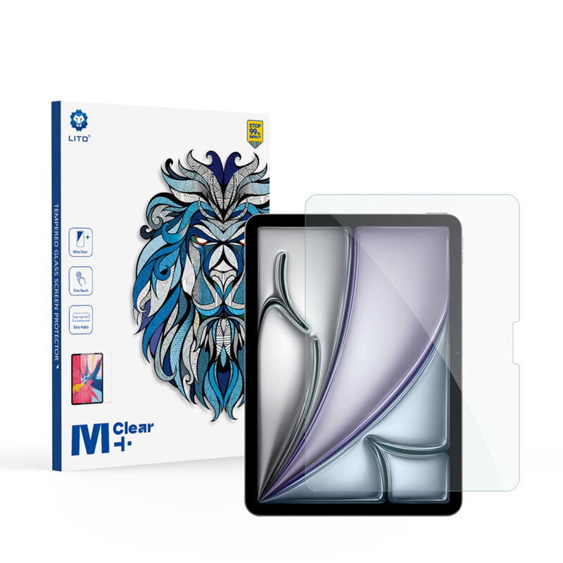 Folie sticla iPad Air 11 (2024) Lito 9H Tempered Glass, transparenta