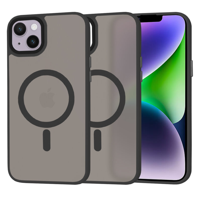Husa iPhone 14 Plus Techsuit HaloFrost MagSafe Series, negru
