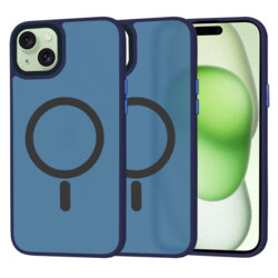 Husa iPhone 15 Plus Techsuit HaloFrost MagSafe Series, bleumarin