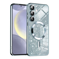 Husa premium Samsung Galaxy S24 Plus Techsuit Luxury Glitter MagSafe, bleu