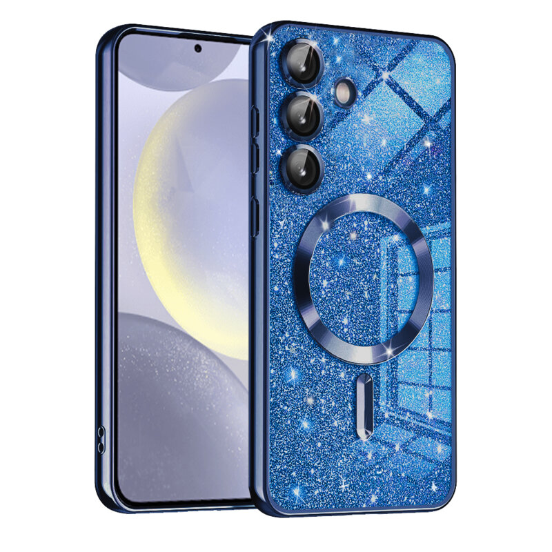 Husa premium Samsung Galaxy S24 Plus Techsuit Luxury Glitter MagSafe, albastru
