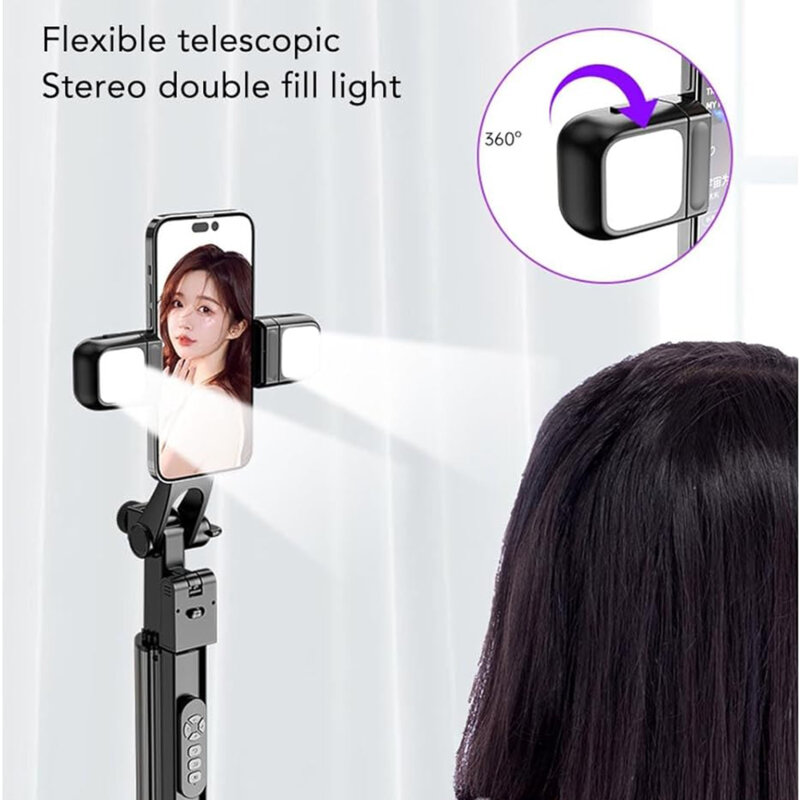 Selfie stick Bluetooth cu telecomanda si LED Techsuit K30S