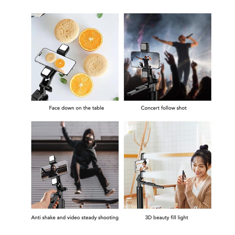 Selfie stick Bluetooth cu telecomanda si LED Techsuit K30S