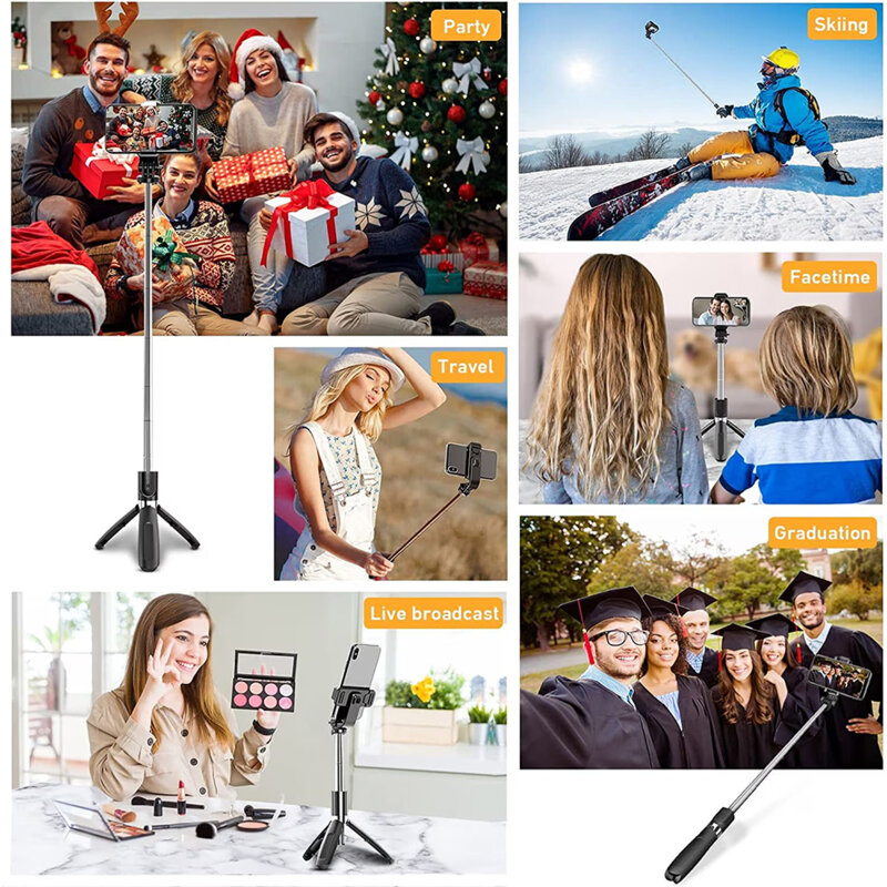 Selfie stick cu trepied si telecomanda Techsuit L02, 100cm