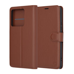 Husa Xiaomi Poco X6 Techsuit Leather Folio, maro
