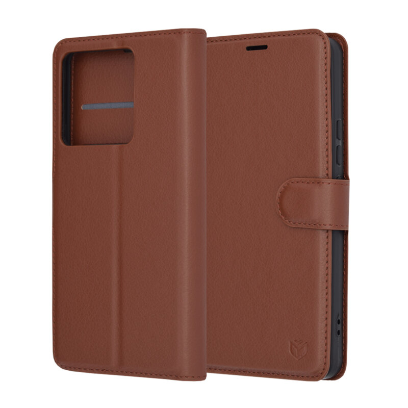 Husa Xiaomi Poco X6 Techsuit Leather Folio, maro