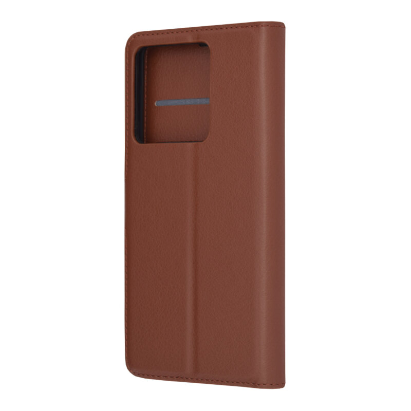 Husa Xiaomi Poco X6 Techsuit Leather Folio, maro