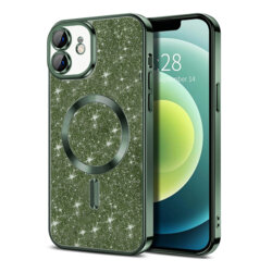 Husa premium iPhone 12 Techsuit Luxury Glitter MagSafe, verde