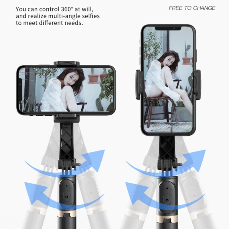 Selfie stick cu trepied si telecomanda Techsuit Q08, 75cm