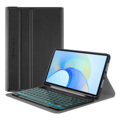 Husa Honor Pad X9 cu tastatura magnetica wireless RGB/pencil holder Techsuit CozyTab, negru