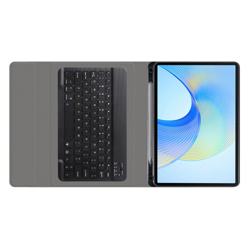 Husa Honor Pad X9 cu tastatura magnetica wireless RGB/pencil holder Techsuit CozyTab, negru