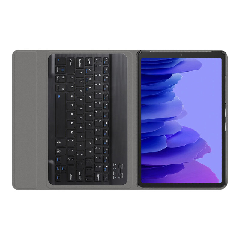Husa Samsung Galaxy Tab A7 10.4 2020 T500/T505 cu tastatura magnetica wireless RGB Techsuit CozyTab, negru