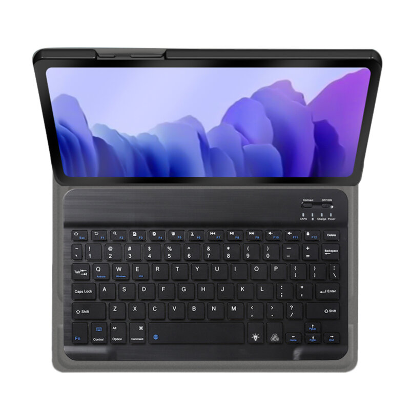 Husa Samsung Galaxy Tab A7 10.4 2020 T500/T505 cu tastatura magnetica wireless RGB Techsuit CozyTab, negru