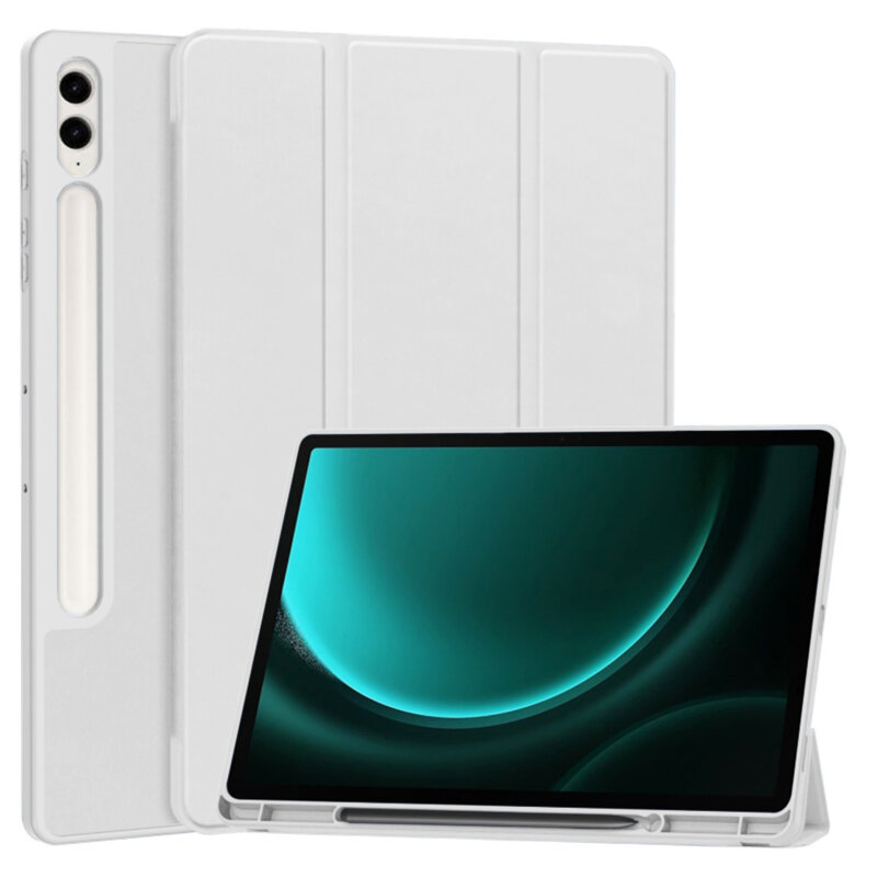 Husa Samsung Galaxy Tab S9 FE Plus Techsuit Flex Trifold Pen, gri