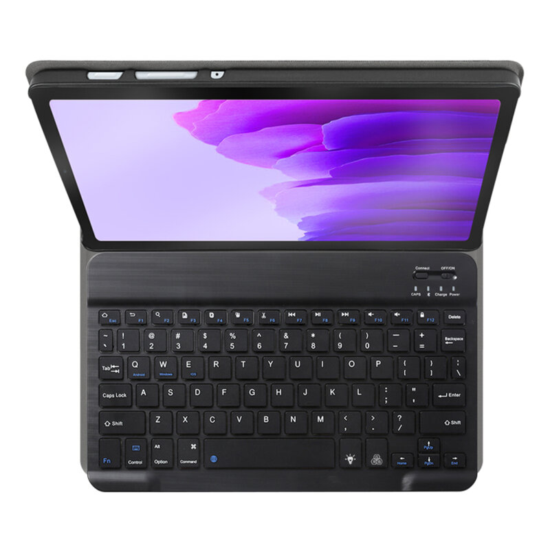 Husa Samsung Galaxy Tab A7 Lite cu tastatura magnetica wireless RGB Techsuit CozyTab, negru