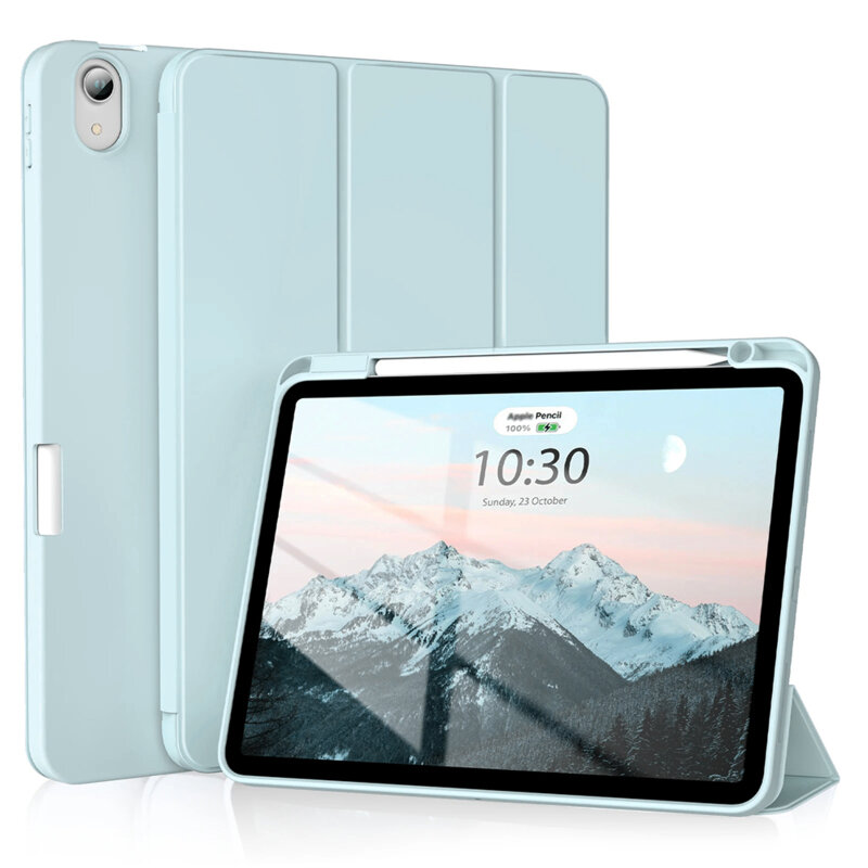 Husa iPad Air 5 (2022) Techsuit Flex Trifold Pen, bleu