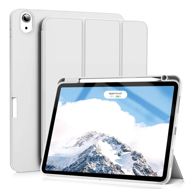 Husa iPad Air 5 (2022) Techsuit Flex Trifold Pen, gri