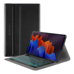 Husa Samsung Galaxy Tab S7 Plus 12.4 T970/T976 cu tastatura magnetica wireless RGB Techsuit CozyTab, negru