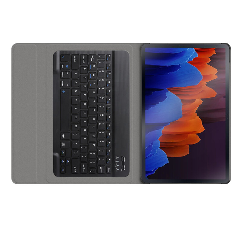 Husa Samsung Galaxy Tab S7 Plus 12.4 T970/T976 cu tastatura magnetica wireless RGB Techsuit CozyTab, negru