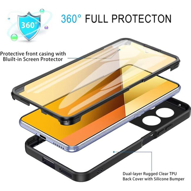 Husa 360° Xiaomi Poco X6 Pro Techsuit ColorVerse, roz