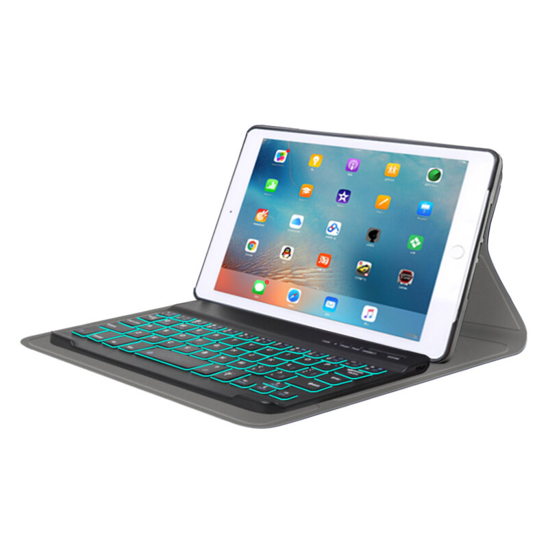 Husa iPad Mini 2019 cu tastatura magnetica wireless RGB Techsuit CozyTab, negru