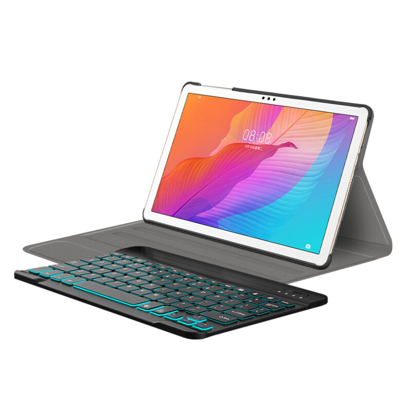 Husa Honor Pad X8 cu tastatura magnetica wireless RGB Techsuit CozyTab, negru