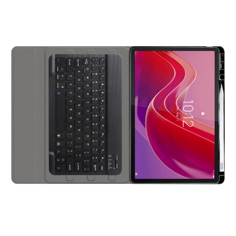 Husa Lenovo Tab M11 cu tastatura magnetica wireless RGB/pencil holder Techsuit CozyTab, negru