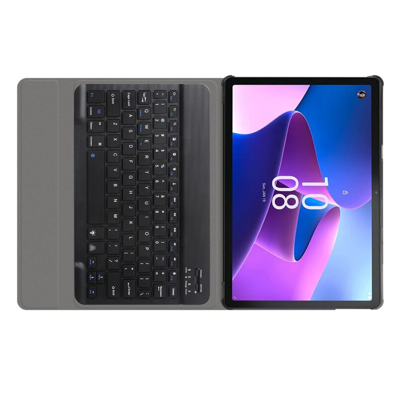 Husa Lenovo Tab M10 3rd Gen (TB328FU/TB328XU) cu tastatura magnetica wireless RGB Techsuit CozyTab, negru
