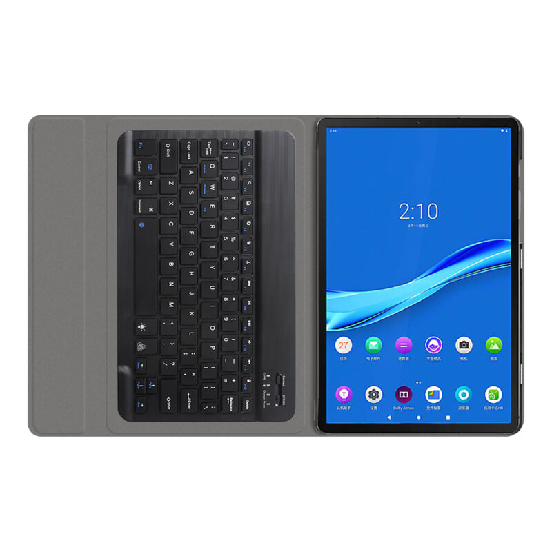 Husa Lenovo Tab M10 Plus TB-X606F cu tastatura magnetica wireless RGB Techsuit CozyTab, negru