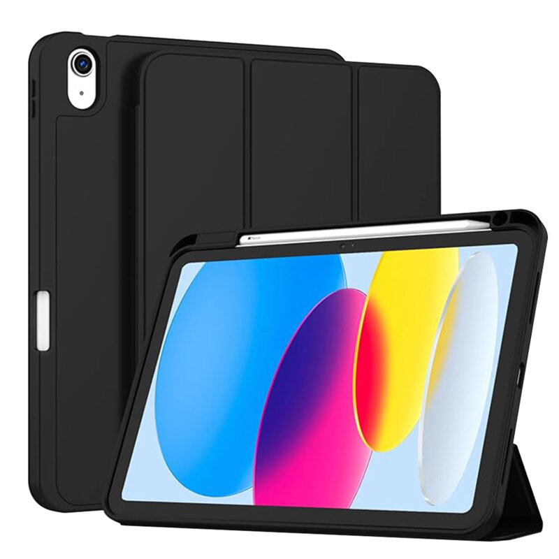 Husa iPad 10 (2022) 10.9 Techsuit Flex Trifold Pen, negru