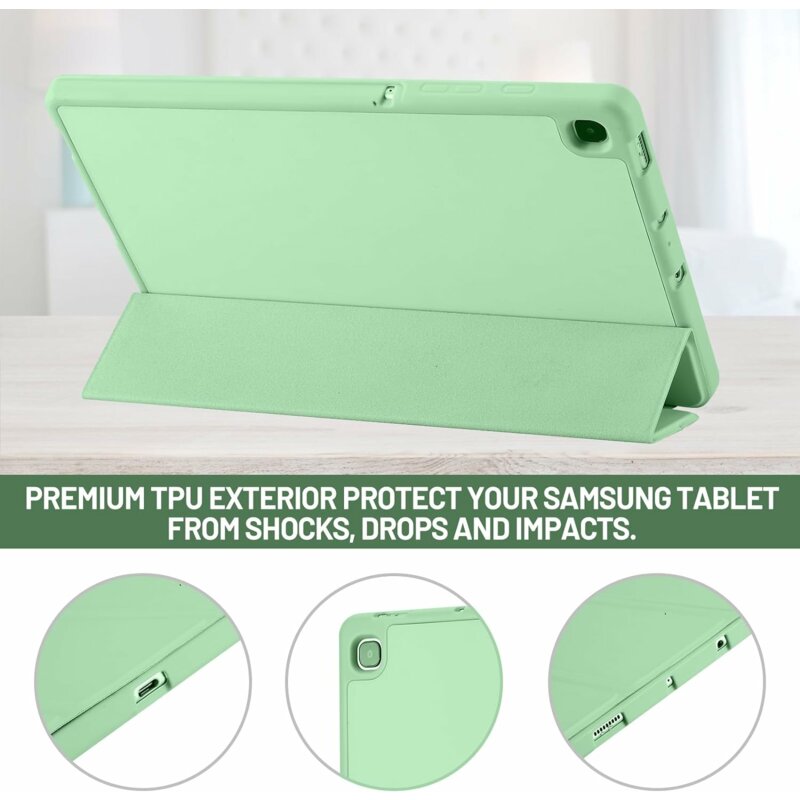 Husa Samsung Galaxy Tab S6 Lite 10.4 P610/P615 Techsuit Flex Trifold, verde deschis