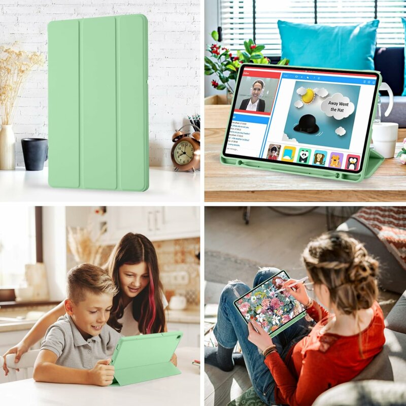 Husa Samsung Galaxy Tab S6 Lite 10.4 P610/P615 Techsuit Flex Trifold, verde deschis