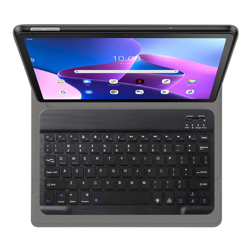 Husa Huawei MatePad 11 cu tastatura magnetica wireless RGB Techsuit CozyTab, negru