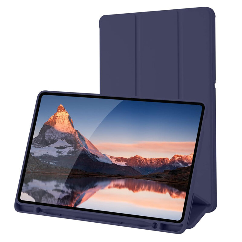 Husa Samsung Galaxy Tab S6 Lite 2022 Techsuit Flex Trifold Pen, bleumarin