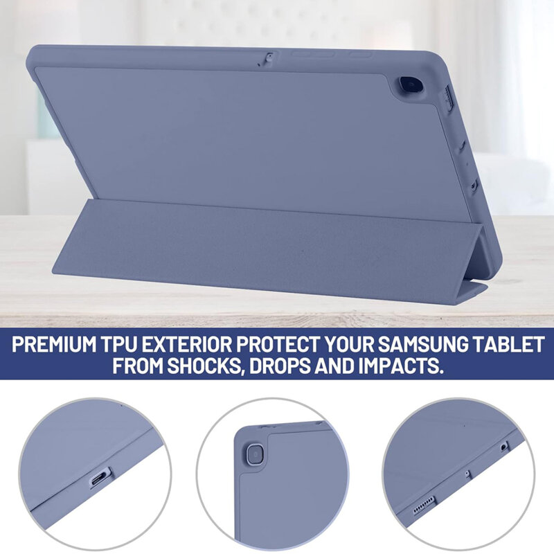Husa Samsung Galaxy Tab S6 Lite 2022 Techsuit Flex Trifold Pen, mov