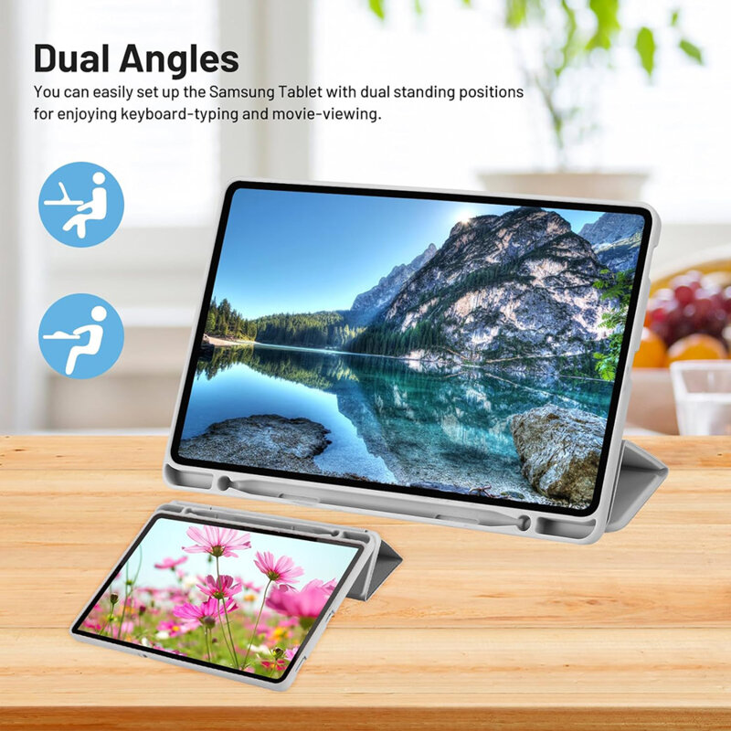 Husa Samsung Galaxy Tab S6 Lite 10.4 P610/P615 Techsuit Flex Trifold Pen, gri
