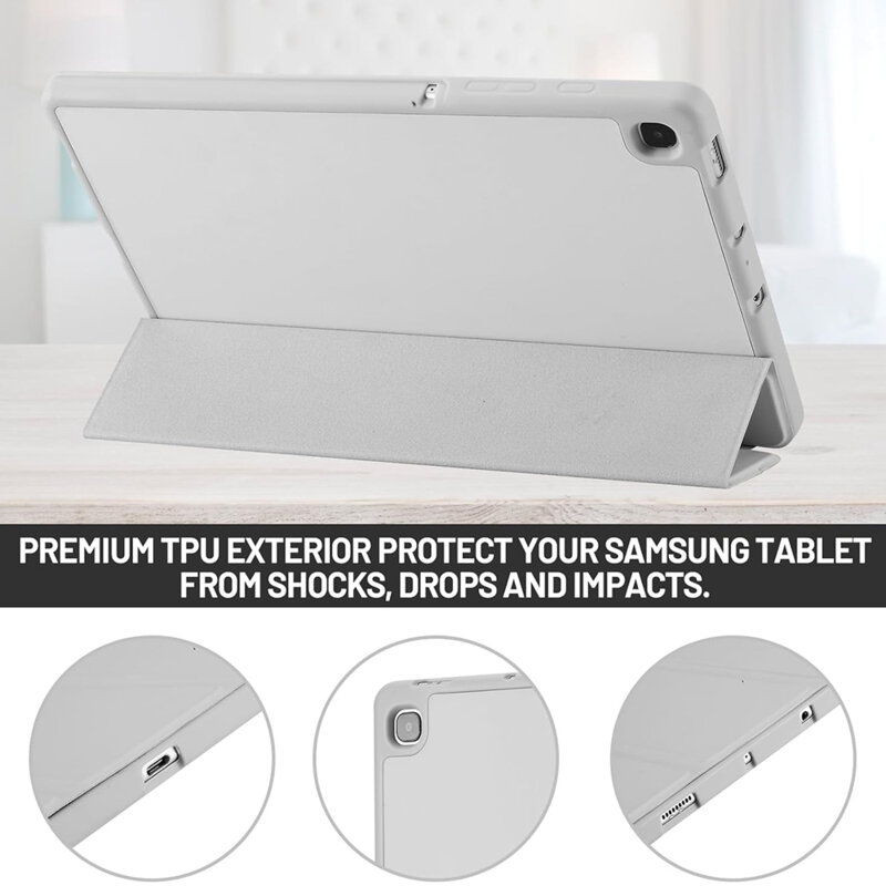 Husa Samsung Galaxy Tab S6 Lite 2022 Techsuit Flex Trifold Pen, gri