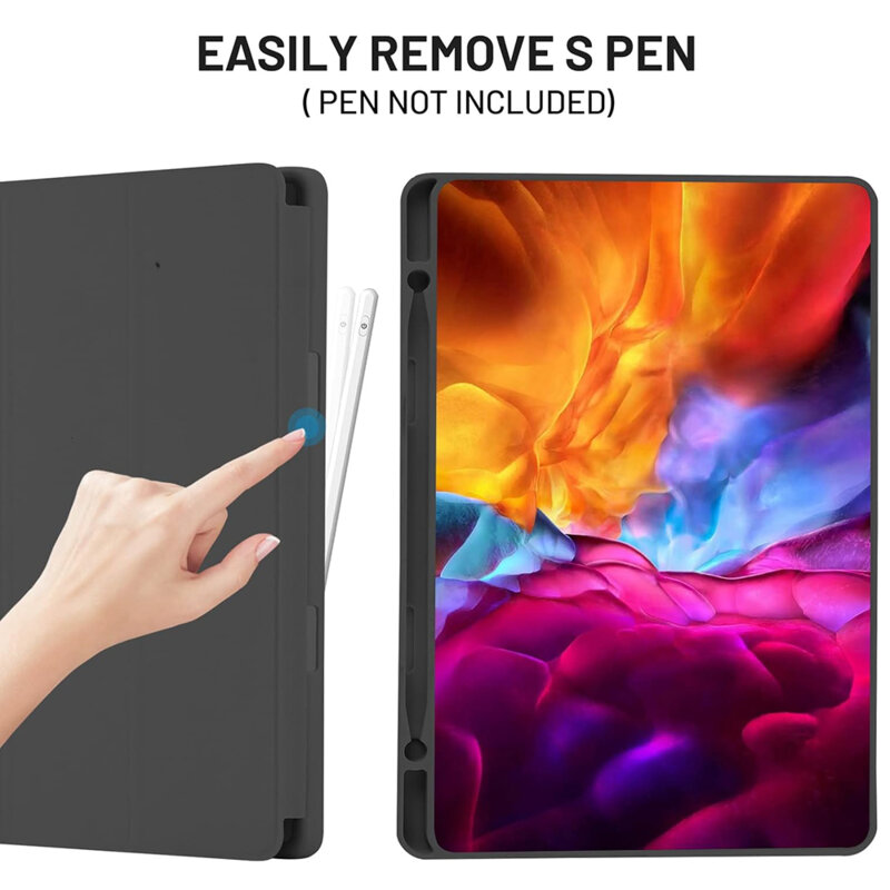 Husa Samsung Galaxy Tab S6 Lite 10.4 P610/P615 Techsuit Flex Trifold Pen, negru