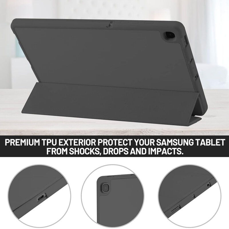 Husa Samsung Galaxy Tab S6 Lite 2024 Techsuit Flex Trifold Pen, negru