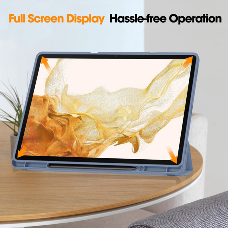 Husa Samsung Galaxy Tab S7 Plus 12.4 T970/T976 Techsuit Flex Trifold Pen, gri