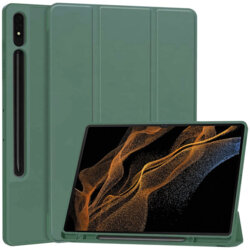 Husa Samsung Galaxy Tab S8 Ultra Techsuit Flex Trifold Pen, verde inchis