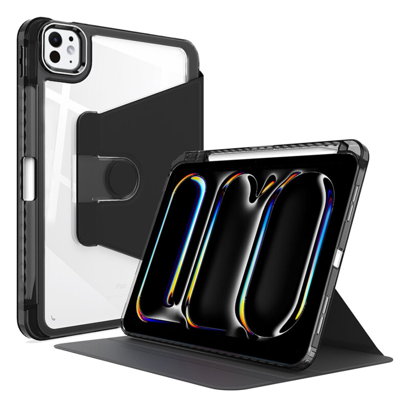 Husa iPad Pro 13 (2024) Techsuit Crystal Vision, negru