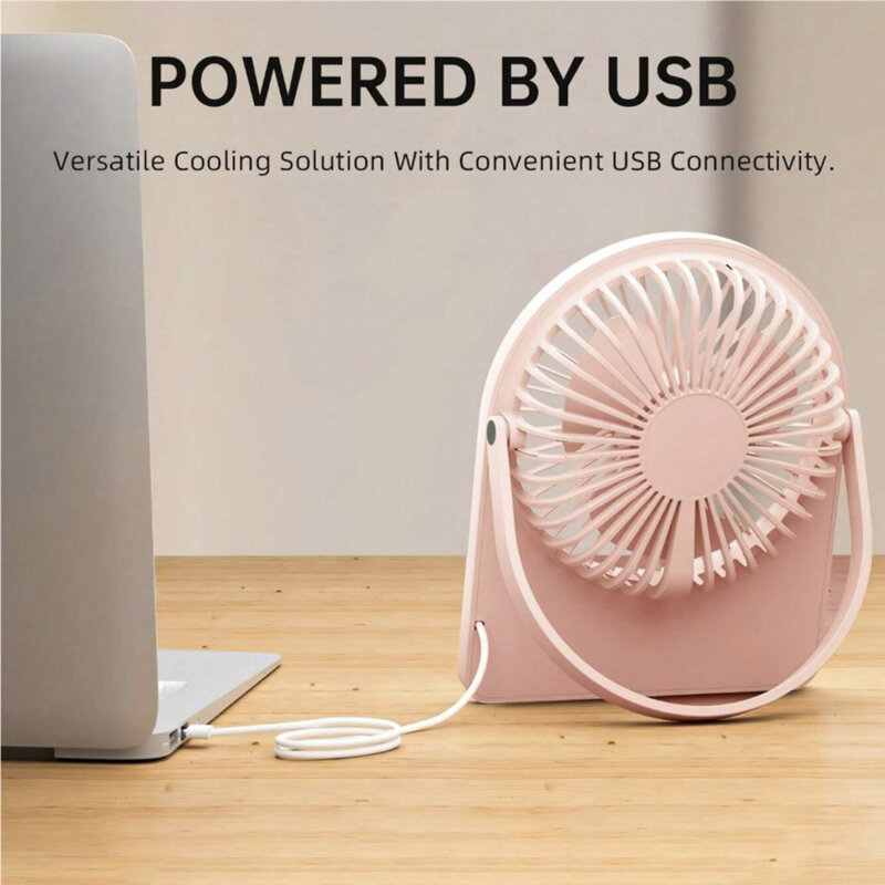 Mini ventilator birou silentios portabil Techsuit, albastru, CT-108