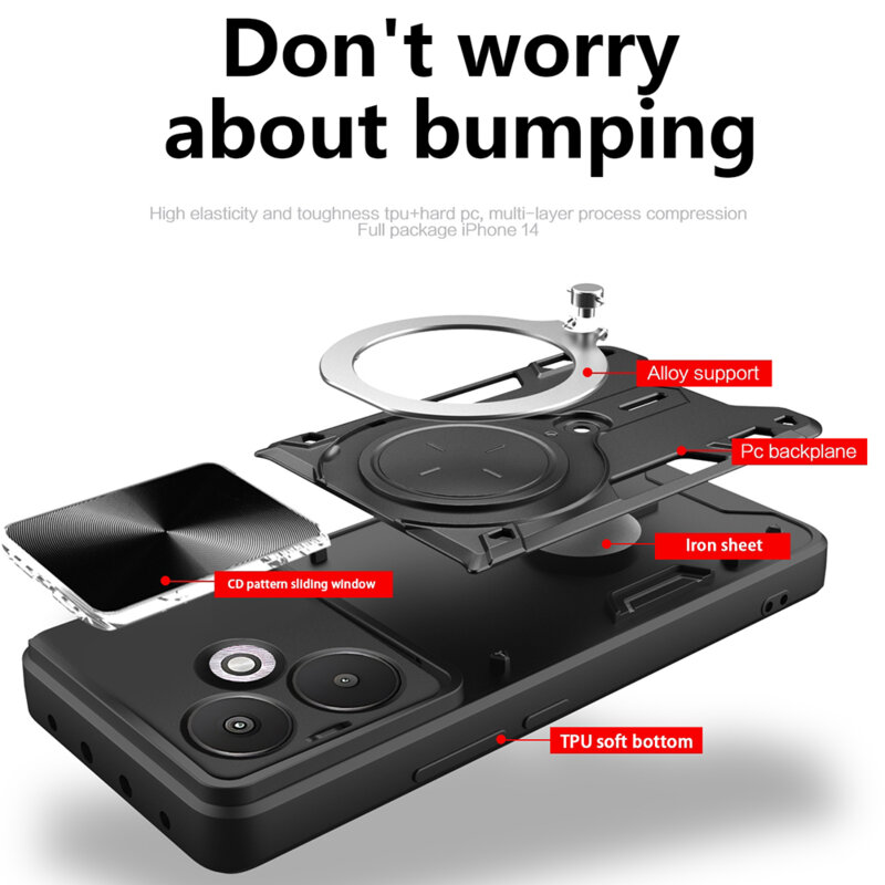 Husa Xiaomi Redmi 13C 5G Techsuit CamGuard Pro, roz auriu