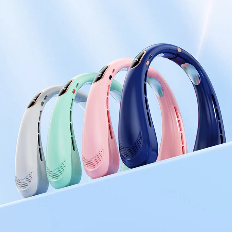 Ventilator portabil pentru gat, cu acumulator Techsuit H6, roz