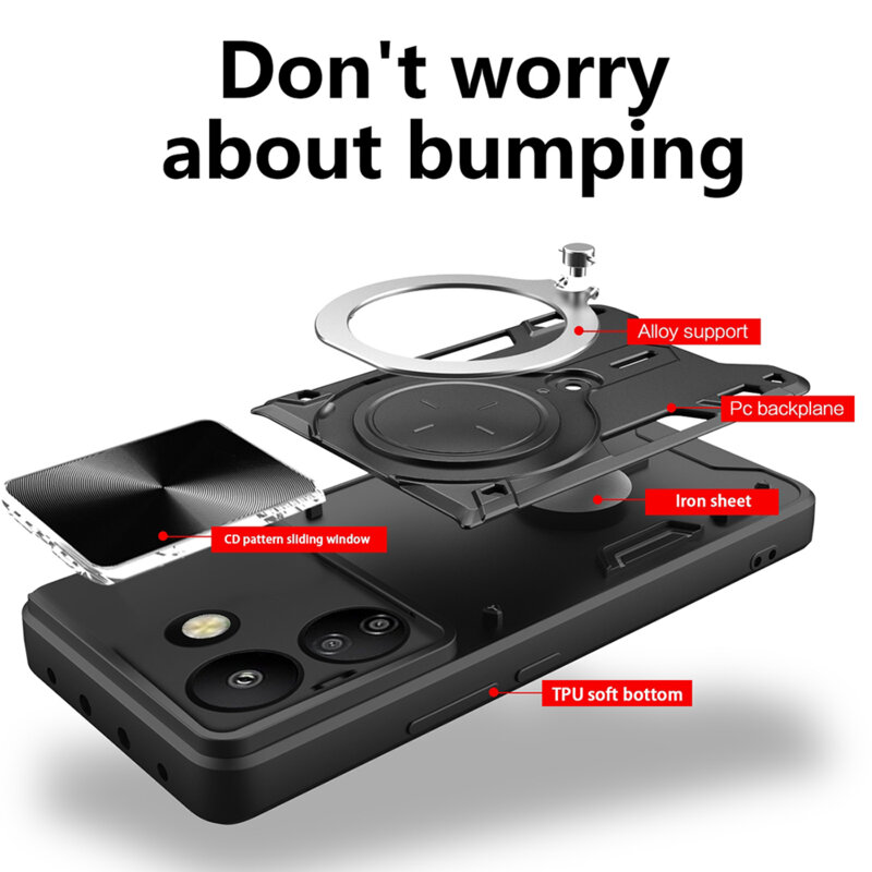 Husa Xiaomi Poco C65 Techsuit CamGuard Pro, negru